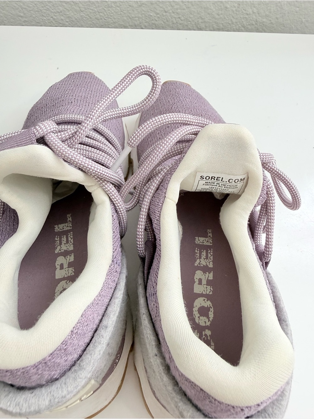 Sorel Kinetic Impact Lace women size 6 Lavender Knit Lace-Up Women's Sneakers - Picture 5 of 6